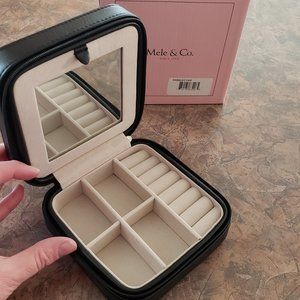 Mele & Co. Giana Plush Fabric Jewelry Box in Black NWT